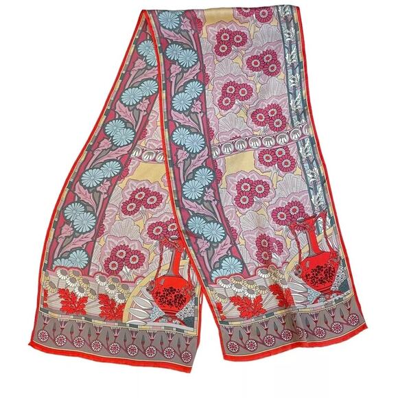 Oscar de la Renta Accessories - Oscar de la Renta Silk Scarf Womens Asian Multi-Color Floral Pattern VINTAGE